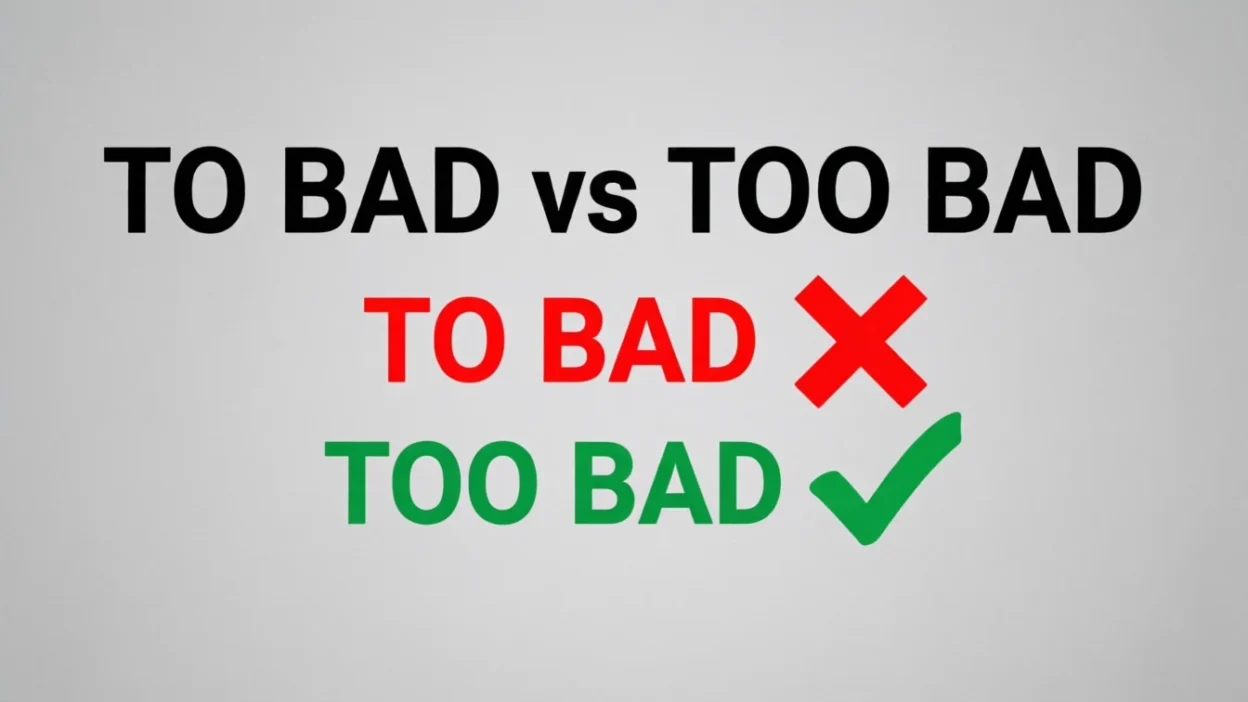 to bad vs too bad
