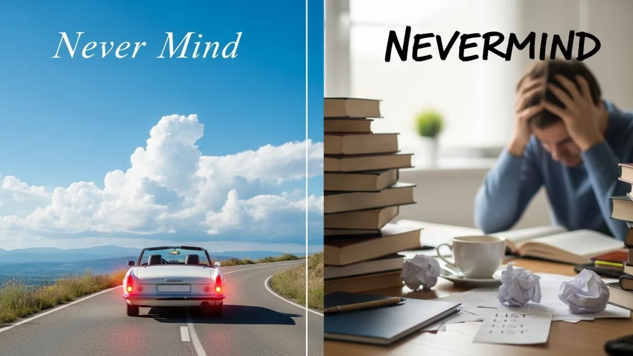 Never Mind vs Nevermind