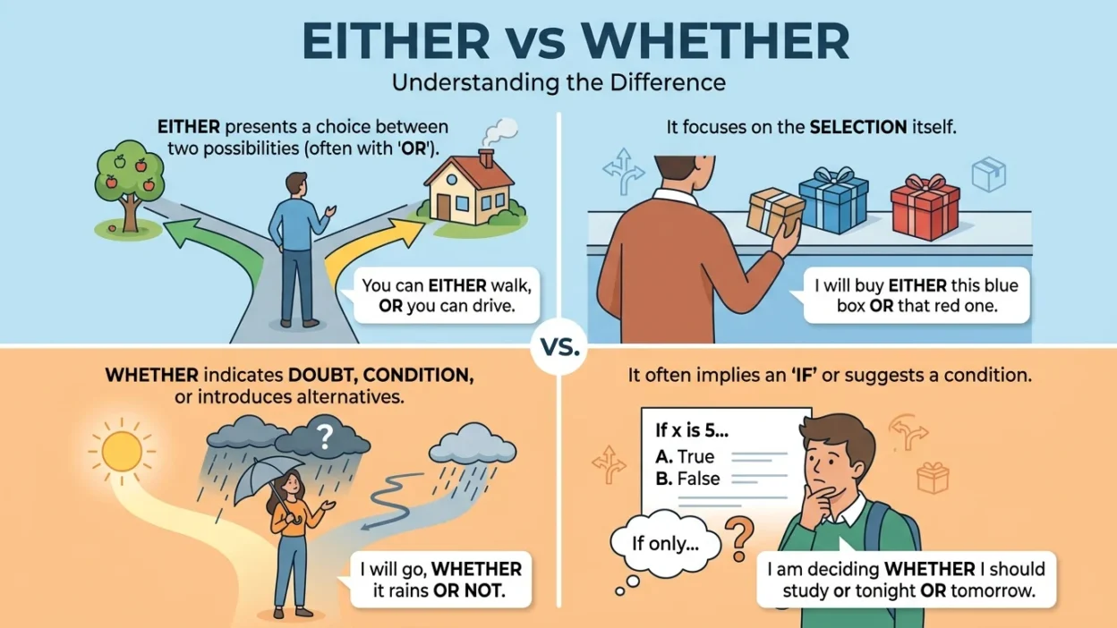Either vs Whether